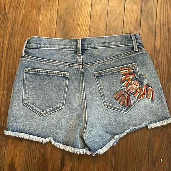 Driftwood Bird Embroidered Shorts New Size 28 Retails $128 - Picture 3 of 7